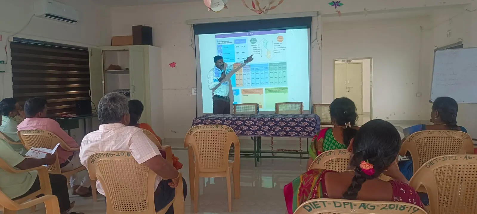 Mr. P. Madhu, Senior Lecturer, presented the PARAKH 2024 Report at DIET