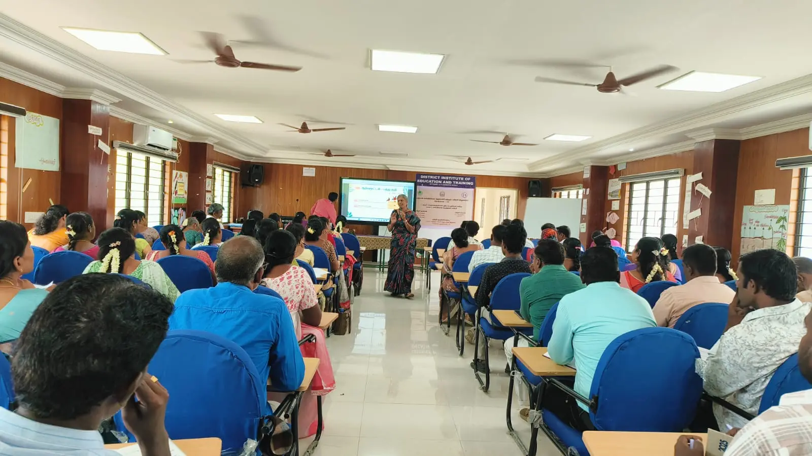 Mrs. R. Manimala, Lecturer, served as the State Resource Person and handled the Tamil, session during the District-Level Training Programme on the New Textbooks for Classes 1 to 3.