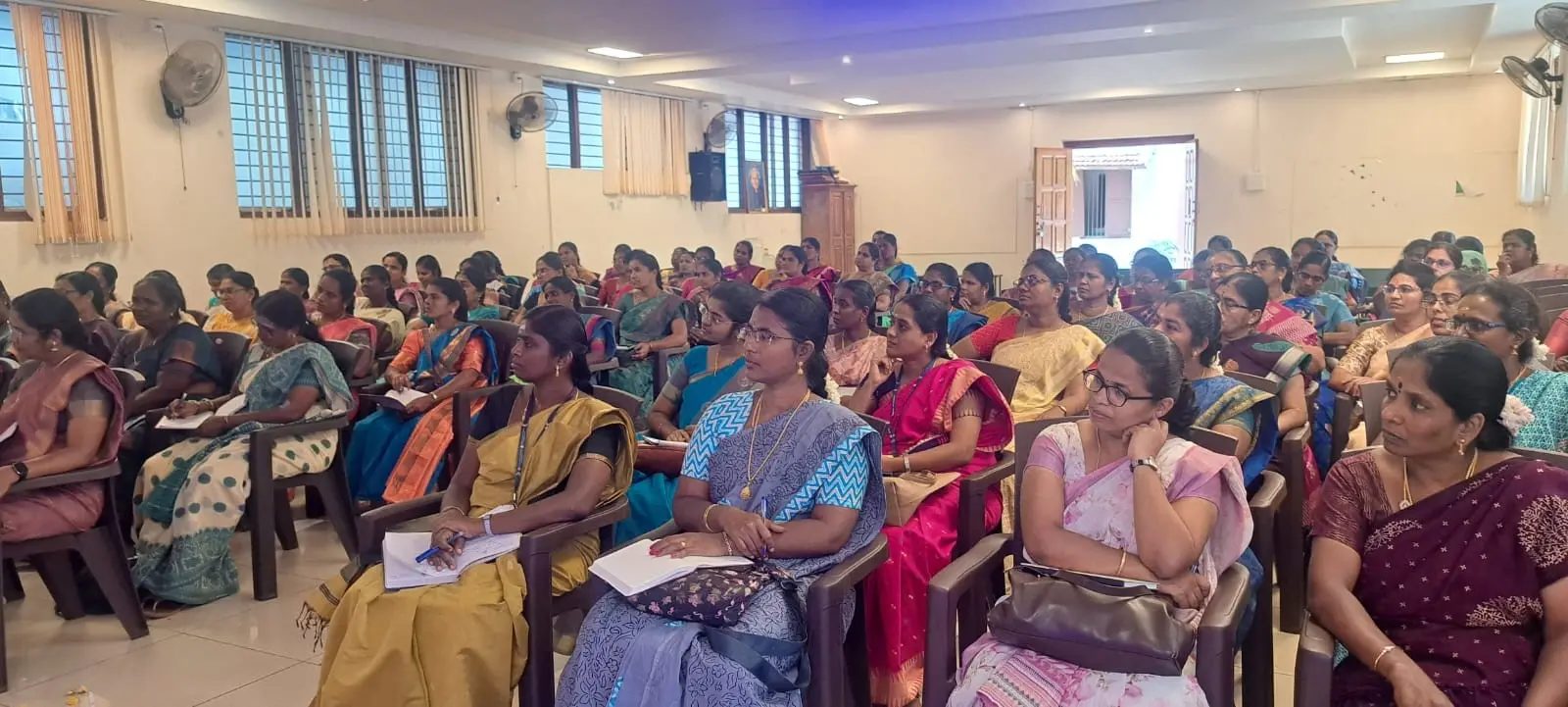 Participants are eagerly observing the session in Agalvilakku training