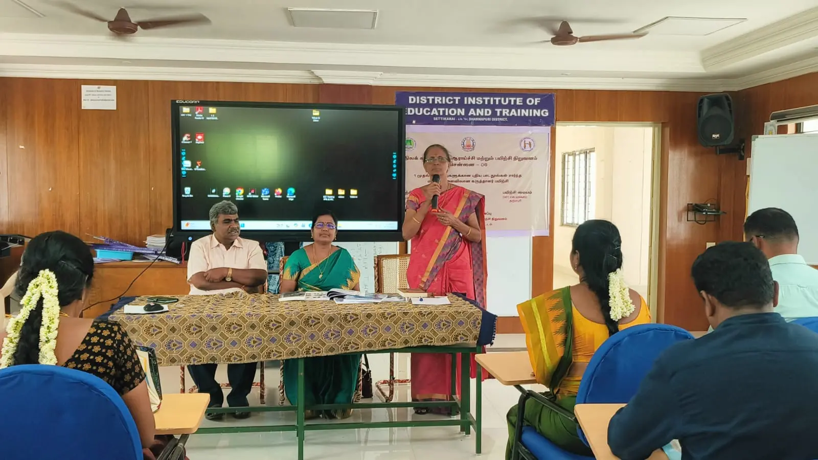 The Respected (APO), visited the District-Level Training Programme on the New Textbooks for Classes 1 to 3 and delivered the Felicitation Address.