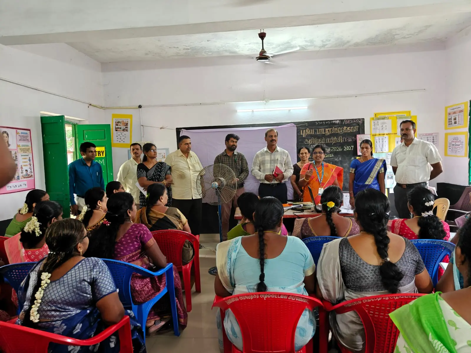 The Respected Chief Educational Officer (CEO) visited the Block-Level New Textbook Training Programme at Karimangalam Block and highlighted the importance of the training in his address.